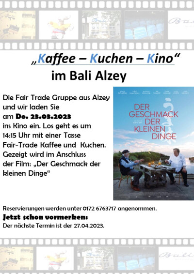 Filmplakat Kaffee - Kuchen - Kino